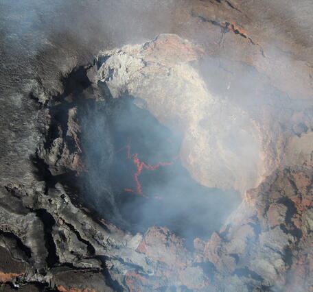 Color photograph of volcanic vent