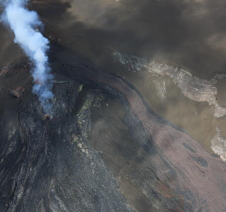Color photograph of volcanic vents