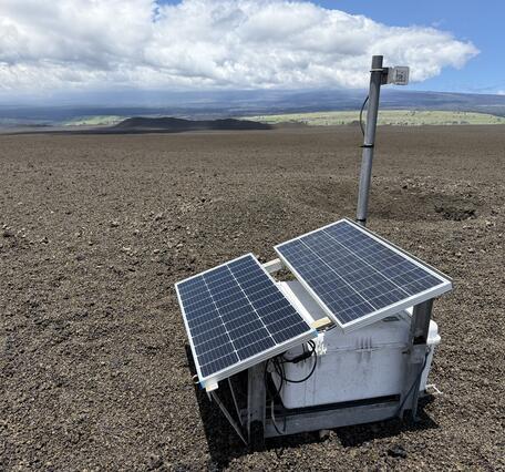 Color photograph of volcano monitoring station