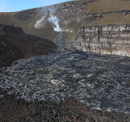 Color photograph of lava flows