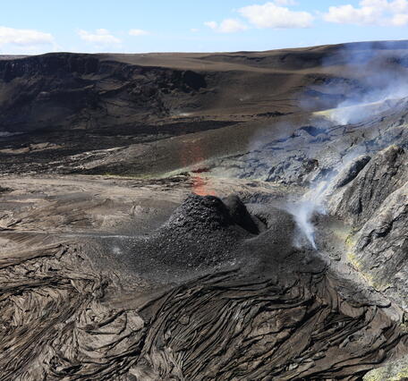 Color photograph of volcanic vent