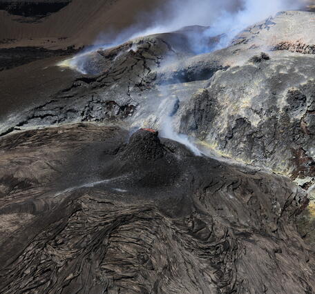 Color photograph of volcanic vent