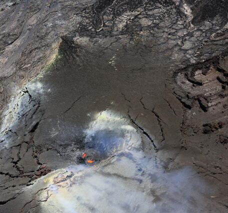 Color photograph of volcanic vent