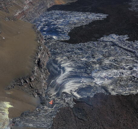 Color photograph of lava flows
