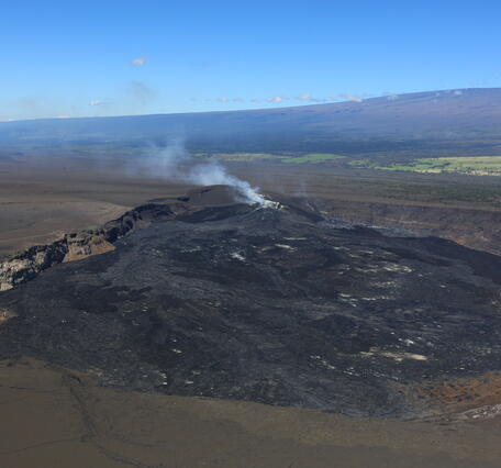 Color photograph of volcanic crater