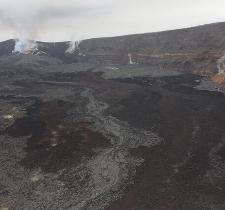 Color photograph of volcanic vents