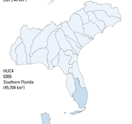 HUC diagram showing the hierarchical, nested way in which HUCs are named