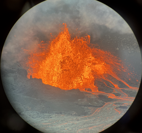 Color photograph of erupting vent