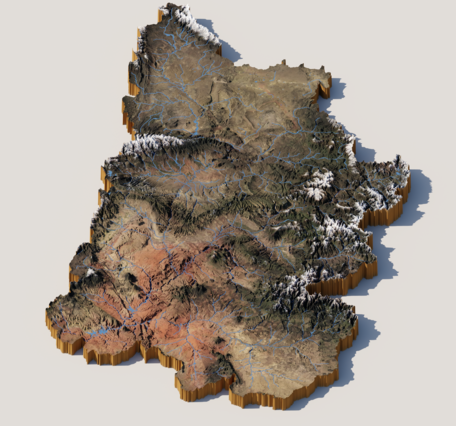 3D render of Upper Colorado River Basin