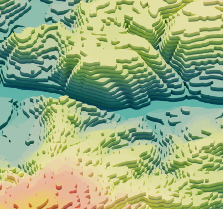 Abstract rendering of topographic data.