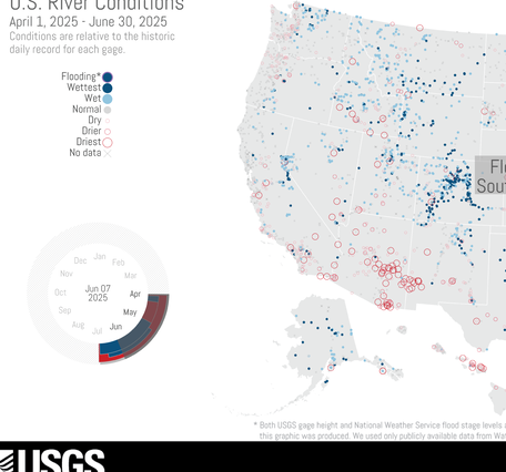 U.S. River Conditions thumbnail image, April to June 2025