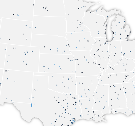Map of the lower 48 U.S showing thermoelectric water use by watershed