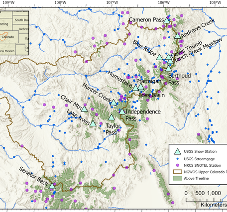 Map of NGWOS site locations within the Upper Colorado River Basin