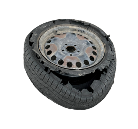 exploded tire