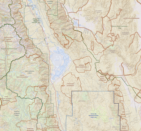 250K Topo map over the Death Valley region in California. Made in topoBuilder.