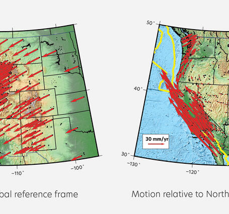 Plots of ground deformation showing the impacts of reference frame (e.g., point of view)