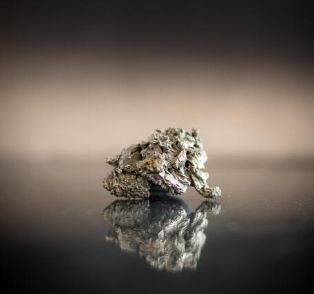 Isolated zirconium metal specimen from the USGS mineral collection.