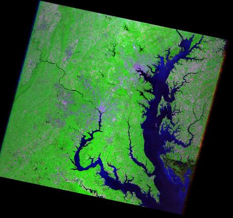 Landsat 7 Image of Washington DC and Baltimore area