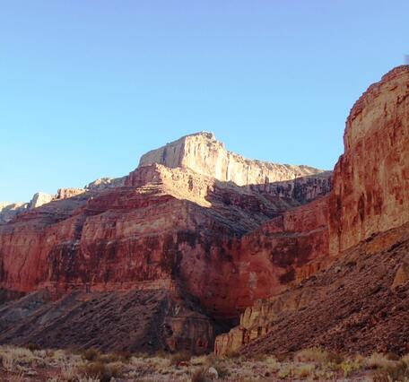 The Grand Canyon cliffs.