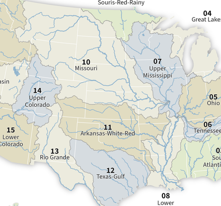 USGS HUC Region Map