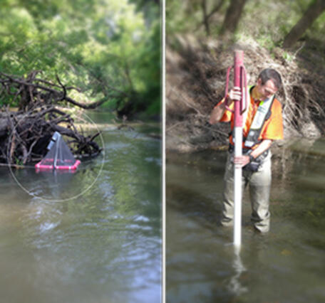 Sampling for contaminants of emerging concern, Fourmile Cr., Ankeny, Iowa, USA