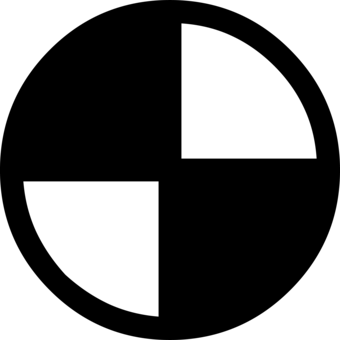 Circle with black and white. 