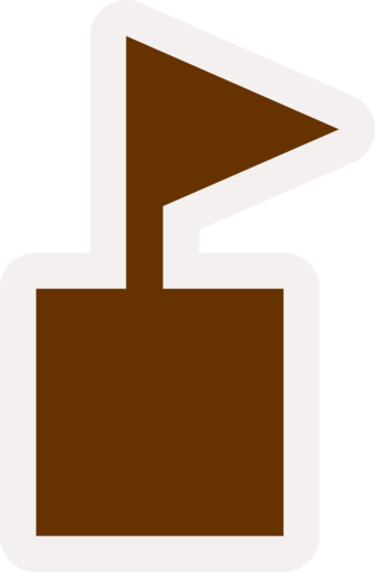 Brown square with a brown flag.