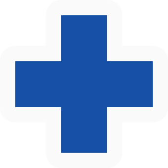 Blue cross.