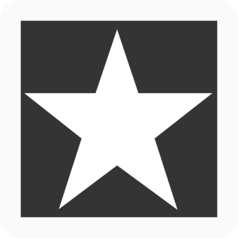 Black square with a white star.