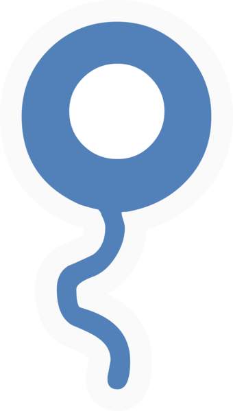 Blue and white circles with a wavy line.