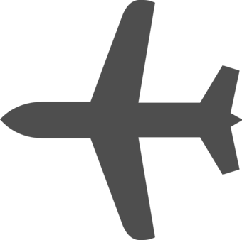 Dark gray airplane symbol. 