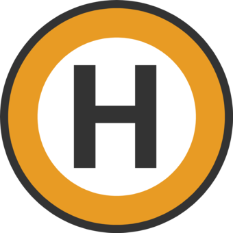 Yellow circle with a Black "H" symbol. Final marker symbol size on the map is 7 points.