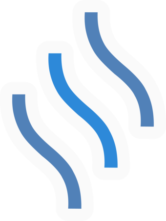 Series of wavy blue lines depicting moving water.