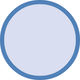 Blue circle with darker blue outline.
