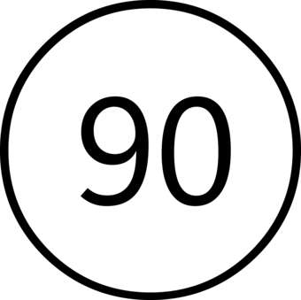 State highway symbol with a white fill and black outline and a black number identifying the road segment.