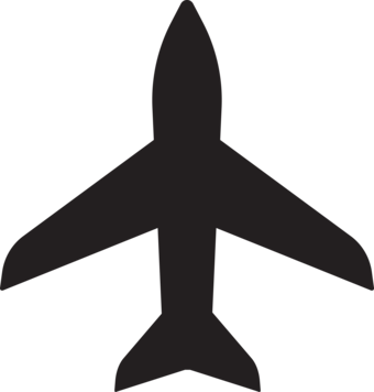 Dark gray airplane symbol.