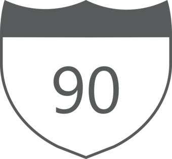  Interstate shield with a gray outline and a gray number identifying the road segment.