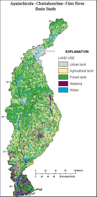 Land Use Map, Apalachicola-Chattahoochee-Flint River Basin 