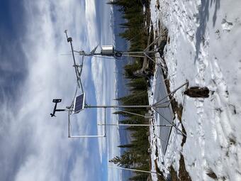 Image of the Blue Ridge Meteorological Station after installation before snow accumulation