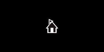 Black building on top of a white building-shape background.