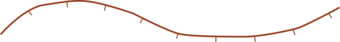 A brown hash line on top of a brown solid line.