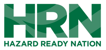 Logo featuring stylized versions of the letters H, R, and N and a tagline reading "Hazard Ready Nation"