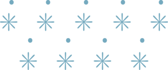 Pattern fill made up of blue dots and blue snowflake marker.