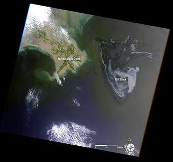 Image: Oil Spill in the Gulf of America - Landsat 7