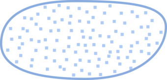 Outline with a random blue square dot fill.
