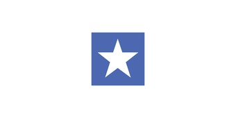 White star on top of a blue square.