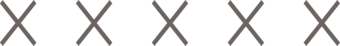Line of gray 'X' markers that follow feature.