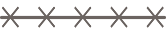 Gray line with gray 'X' markers that follow feature.