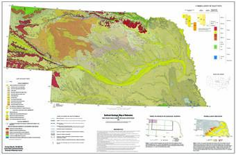 map showing surficial geology of Nebraska