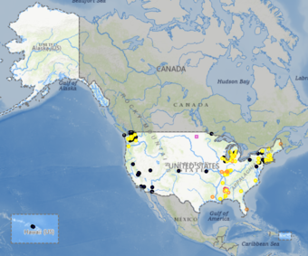 National Water Dashboard with settings Streamflow: High flow and Surface-Water Levels: Flooding